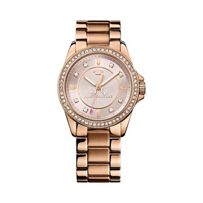 Ladies rose gold crystal bezel bracelet watch 31901077